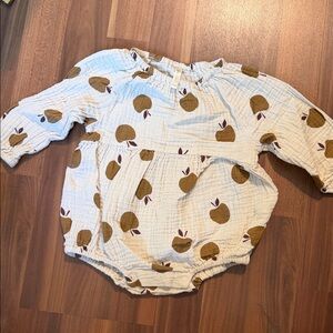 Rylee + Cru Apple Print Baby Romper